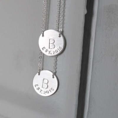 Anfängliche Halskette - personalisierte Schmuck - Geschenk für Frau Goldhalsketten - Hochzeitsgeschenk - Datum Halskette - Paare Halskette - New Mom Gift Anniverdary