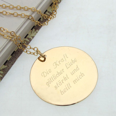 Inspirierend Zitat Schmuck Personalisierte Custom Message Halskette Inspirierend Geschenk gravierte Gold füllte Anhänger einzigartiges Geschenk für sie