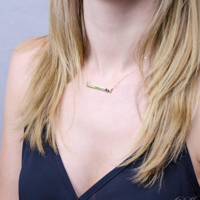 Juli birthstone Halskette - personifizierte Namensschild Halskette - Namenskette - Rubin Halskette - Brautjunfergeschenke - Halskette benutzerdefinierten Namen bar für ihre