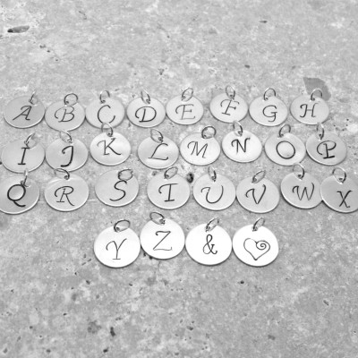 Große Anfangshalskette - Herz Halskette - Monogramm Halskette - Charme Halskette - personalisierte Schmuck - Sterling Silber Schmuck - D - alle Buchstaben