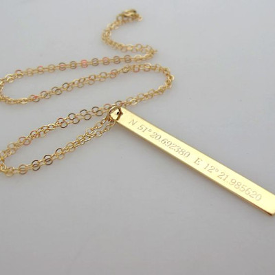 Breite Länge Halskette Personalisierte Vertical Bar Halskette. Gold Layering Halskette. Halskette Gold Bar. Lariat Necklace.Bar Tropfen Halskette
