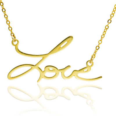Liebe Halskette personalisierten Schmuck Handschrift Schmuck 14K Gold Halskette - ursprüngliche Halskette - Handschrift Halskette minimalistisch Halskette