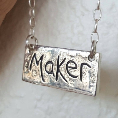 Maker Silber Halskette aus Sterling Silber Makers Gonna Make Charm