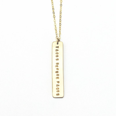 Medium dünn bar Halskette benutzerdefinierten Namen Datum Monogramm bar stieg Gold Silber Halskette
