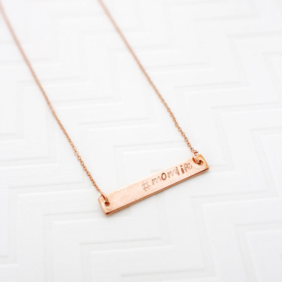 Mom Das Leben ist das beste Leben - Geschenk für Mutter zu sein - Rose Gold Bar Halskette - Sterlingsilber Bar Halskette - Reck Halskette - Personalisierte