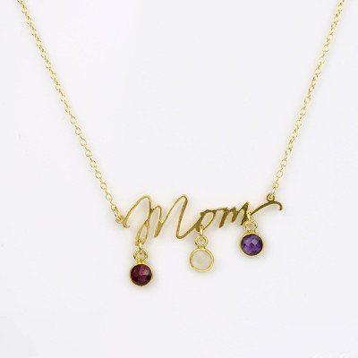 Mom Halskette - individuell gestaltete Geburtsstein Halskette - Bedingungslose Halskette - Mütter Schmuck für Oma Geschenk für Mama - Weihnachtsgeschenk von Sohn
