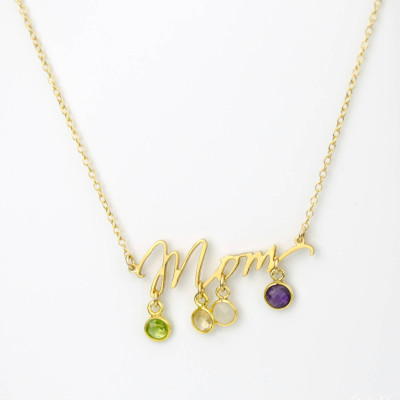 Mom Halskette - individuell gestaltete Geburtsstein Halskette - Bedingungslose Halskette - Mütter Schmuck für Oma Geschenk für Mama - Weihnachtsgeschenk von Sohn