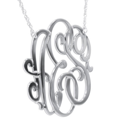 Personalisierte Monogramm Halskette 3 Initialen Sterling Silber 18 Zoll