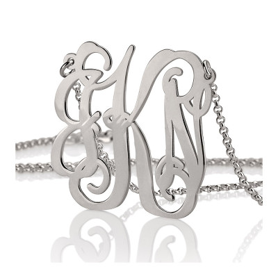 Monogramm Initialen Halskette Personalisierte Monogramm 925 Sterling Silber - Personalisierte Schmuck