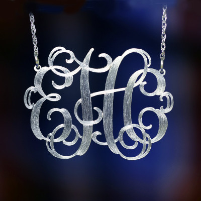 Monogramm Halskette 01 02 Januar Zoll Sterling Silber Handcrafted Designer Anfängliche Halskette Personalisierte Made in USA