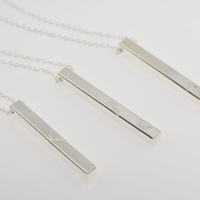 Mutter zwei Tochter bar Halskette Set - Sterling Silber bar neckalce Satz. Personalisierte Silberbarren Halskette.