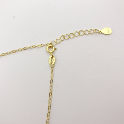 NEW OPEN 20% Rabatt: Zircon Fingerabdruck Halskette Dainty Halskette Handschrift Halskette Sterling Silber mit Gold plattiert