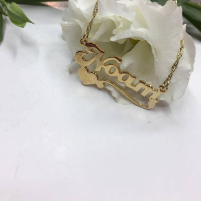NameCustom Halskette Herz Namenskette Anhänger Gold gefüllt persönlichen Namen Schmuck Geschenk