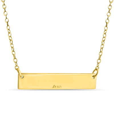 Name Bar Linda Charm Anhänger Sprung Ring Halskette # 14k vergoldet über 925 Sterlingsilber #Azaggi N0779G_Linda