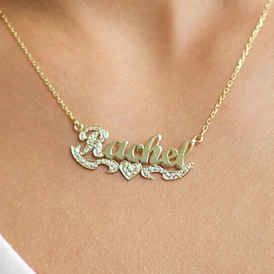 Namenskette Dainty Name Halskette mit Herz Gold Namenskette Personalisierte Halskette Name Halskette New Mom Gift
