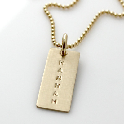 Namenshalskette personalisierte Gold Gefüllt Namensschild Halskette