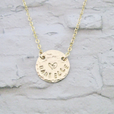 Namenskette - Liebe Halskette - Herzhalskette personifizierte - 14 Karat Gold gefüllt Halskette - personifizierte Halskette - Kind Namenskette - 