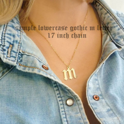 Old English Gothic Halskette Namen Halskette 925 Silber Amuletten - Geschenkideen für sie - personalisierte Brautjungfern Geschenk