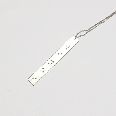 PERSONALIZEV Sterlingsilber Halskette - Braille Silber Halskette - Hand Stamped Schmuck - Braille Halskette - Braille Schmuck