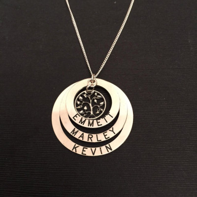 Personalisierte Stammbaum Halskette personalisierte Geschenk für ihre Muttertagesgeschenk Familie Namenskette mo 499547237