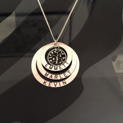 Personalisierte Stammbaum Halskette personalisierte Geschenk für ihre Muttertagesgeschenk Familie Namenskette mo 499547237