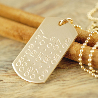 Personalisierte 14k Gold gefüllt Hundemarke Halskette - Hand gestempelt Hundemarke Halskette - Jahrestag Geschenk