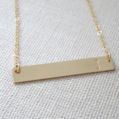Personalisierte Bar Halskette - Anfängliche Halskette - Brautjungfer Halskette - Minimal Hochzeit Schmuck - Geschenk für sie