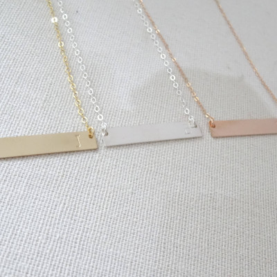 Personalisierte Bar Halskette - Anfängliche Halskette - Brautjungfer Halskette - Minimal Hochzeit Schmuck - Geschenk für sie