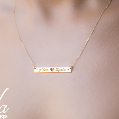 Personalisierte Bar Halskette mit Geburtsstein Goldbarren Halskette Halskette Statement Anniversary Gift - Geschenk für Freundin - Layering Halskette