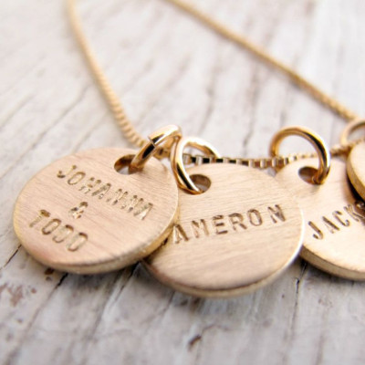 Personalisierte Gold Mutter Halskette - Familie Schmuck - Großmutter Halskette - doppelseitig mit Geburtsdatum - Kindern Namen - Enkelkinder