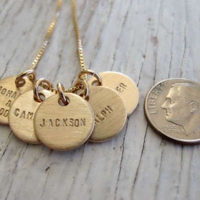 Personalisierte Gold Mutter Halskette - Familie Schmuck - Großmutter Halskette - doppelseitig mit Geburtsdatum - Kindern Namen - Enkelkinder