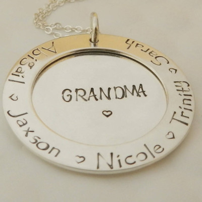 Personifizierte Großmutter Halskette Mutter Halskette mit Namen Kinder Namenskette für Mom Nana Halskette Sterling Silber Nana Geschenk Weihnachten
