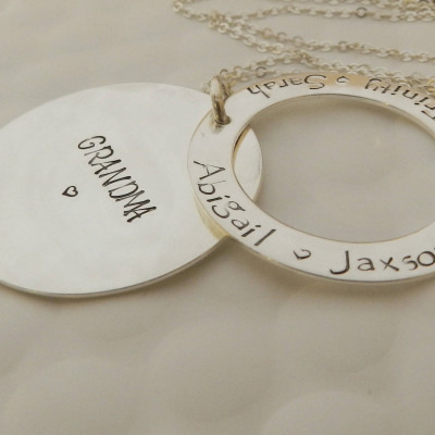 Personifizierte Großmutter Halskette Mutter Halskette mit Namen Kinder Namenskette für Mom Nana Halskette Sterling Silber Nana Geschenk Weihnachten