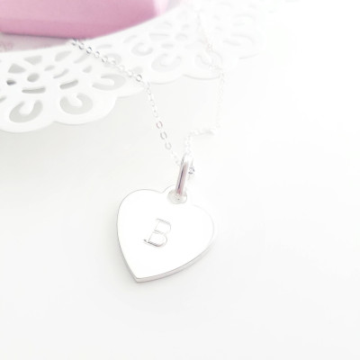 Personalisierte Initial Schmuck Sterling Silber Anfängliche Schmuck Hohe Qualität Hand Stamped Initialen Herz Halskette