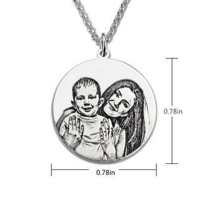 Personalisierte Schmuck Bild Ketten Familie Halskette | Handschrift Monogramm benutzerdefinierten Namen Kinder Geschenk | CUFiH01