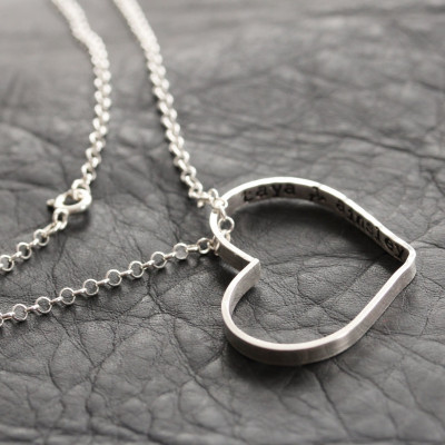 Personalisierte Nachricht Herz Halskette - Everyday Herz Halskette - Sterlingsilber Herz Halskette - Muttertag Geschenk Secret Wishes Halskette