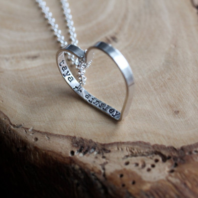 Personalisierte Nachricht Herz Halskette - Everyday Herz Halskette - Sterlingsilber Herz Halskette - Muttertag Geschenk Secret Wishes Halskette