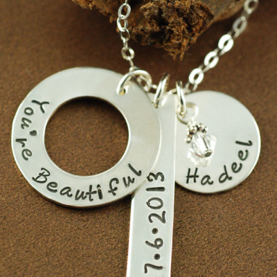 Personalisierte Mütter Halskette - Geschenke für sie - Hand Stamped Schmuck - Namenskette - Geschenk für Frau - Inspirational Schmuck - Geschenk der Mutter Tages