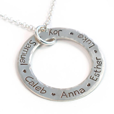 Personalisierte Namenskette Sterling Silber Offen Kreis Halskette Mutter Necklace Mothers Jewelry Name Schmuck Sterling Silber