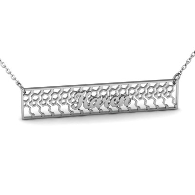 Personalisierte Serotonin Fussion Bar Namenskette - individuell gestaltete Bar Namenskette - Silber Serotonin Halskette - Molekül Halskette - Wissenschaft Halskette