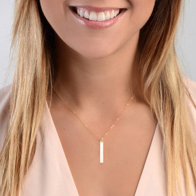 Personalisierte Vertical Bar Halskette - Kinder Namen - Bedeutungsvolles Geschenke - Mütter Halskette - Geschenk für Frau - 2 Bars - Gold füllen - Silber - Rose - V425 435