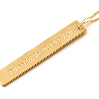 Personalisierte Vertical Bar Opulente Halskette in Gold Fill oder Sterling Silber Mode Geschenk Zubehör