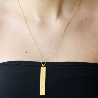 Personalisierte Vertical Bar Opulente Halskette in Gold Fill oder Sterling Silber Mode Geschenk Zubehör