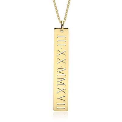 Personalisierte Vertikale römische Ziffer Halskette - Datum Halskette - personifizierte Ziffern Schmuck - personalisierte Datum Halskette - Datum Bar Halskette