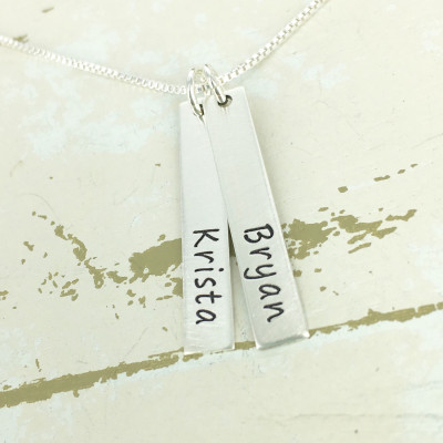 Personalisierte Bar Halskette - Zwei vertikale Leiste Halskette - Name Halskette - Mutter Halskette - Personalisierte Halskette - Bar Halskette für Mutter