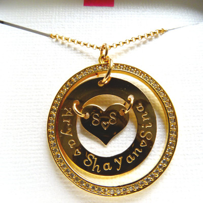 Personalisierte Familie Halskette eigene Kette für Mamma personifizierte Halskette Personalisierte Kindernamen Halskette Gold Herz Halskette