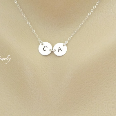 SIX Monogramm Halskette - personifizierte SILVER Anfängliche Halskette - Geschenk der Mutter Tages - Monogramm Halskette - Großmutter Halskette - Schwestern Schmuck