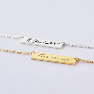 Unterschrift Schmuck - Personalisierte Unterschrift Halskette - Handwritten Halskette - Benutzerdefinierte Unterschrift Geschenk Sterlingsilber - CHN08