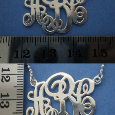 Silber 3 Initial Personalisierte Monogramm Halskette Initial Monogramm Halskette Teenager Monogramm Halskette Silber