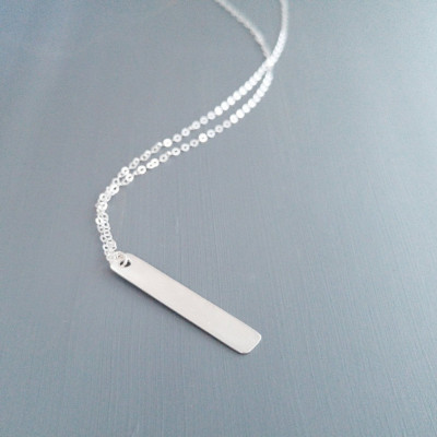 Silver Bar Halskette - Long Bar Halskette - personifizierte Bar Halskette - Monogramm u Namensketten - Engravable Gold Bar Halskette